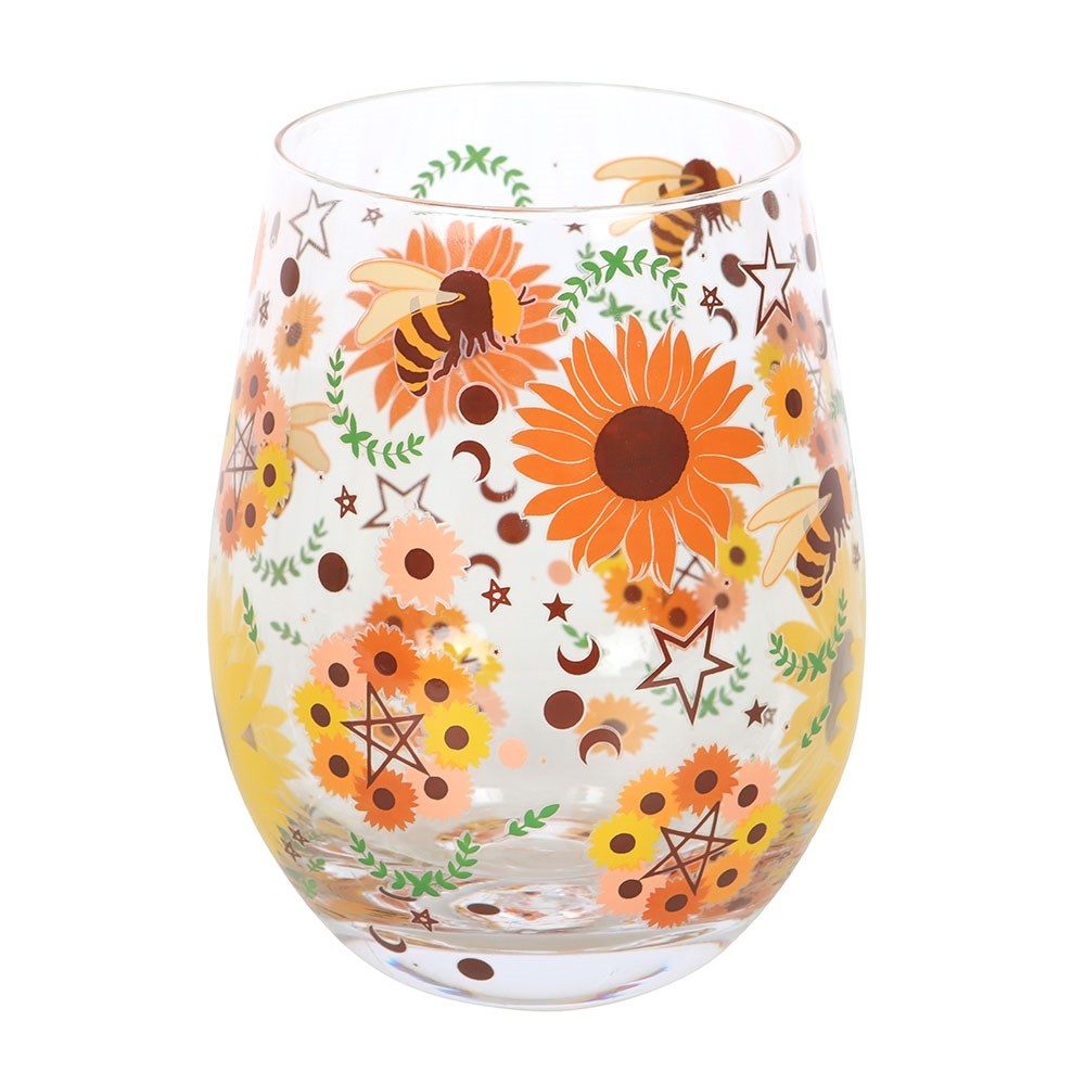 Something Different - Summer Solstice Print Stemless Glass Glassware - Multicolours